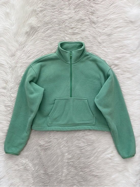 Aritzia Tops - Aritzia TNA Lena Polar 1/2 Half Zip Fleece Sweater Pullover Light Green S